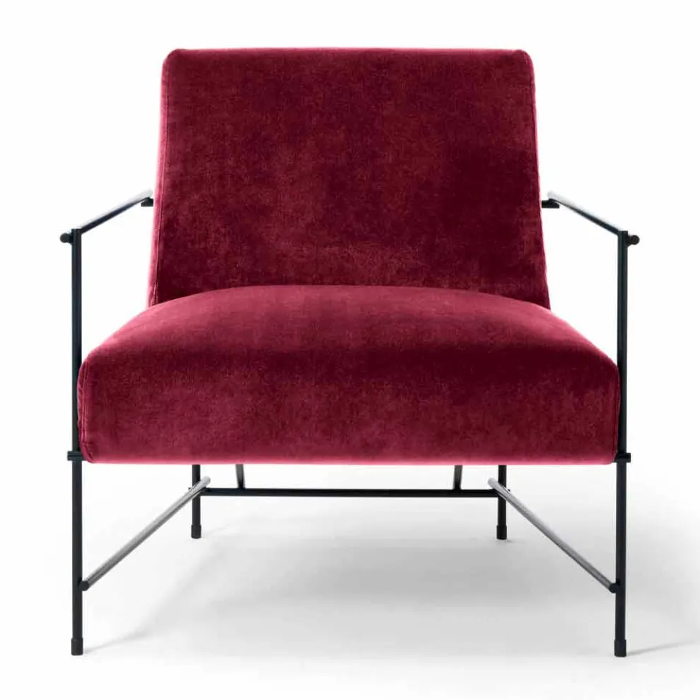 Stoff Wohnzimmer Sessel mit Metallstruktur Made in Italy - Manila