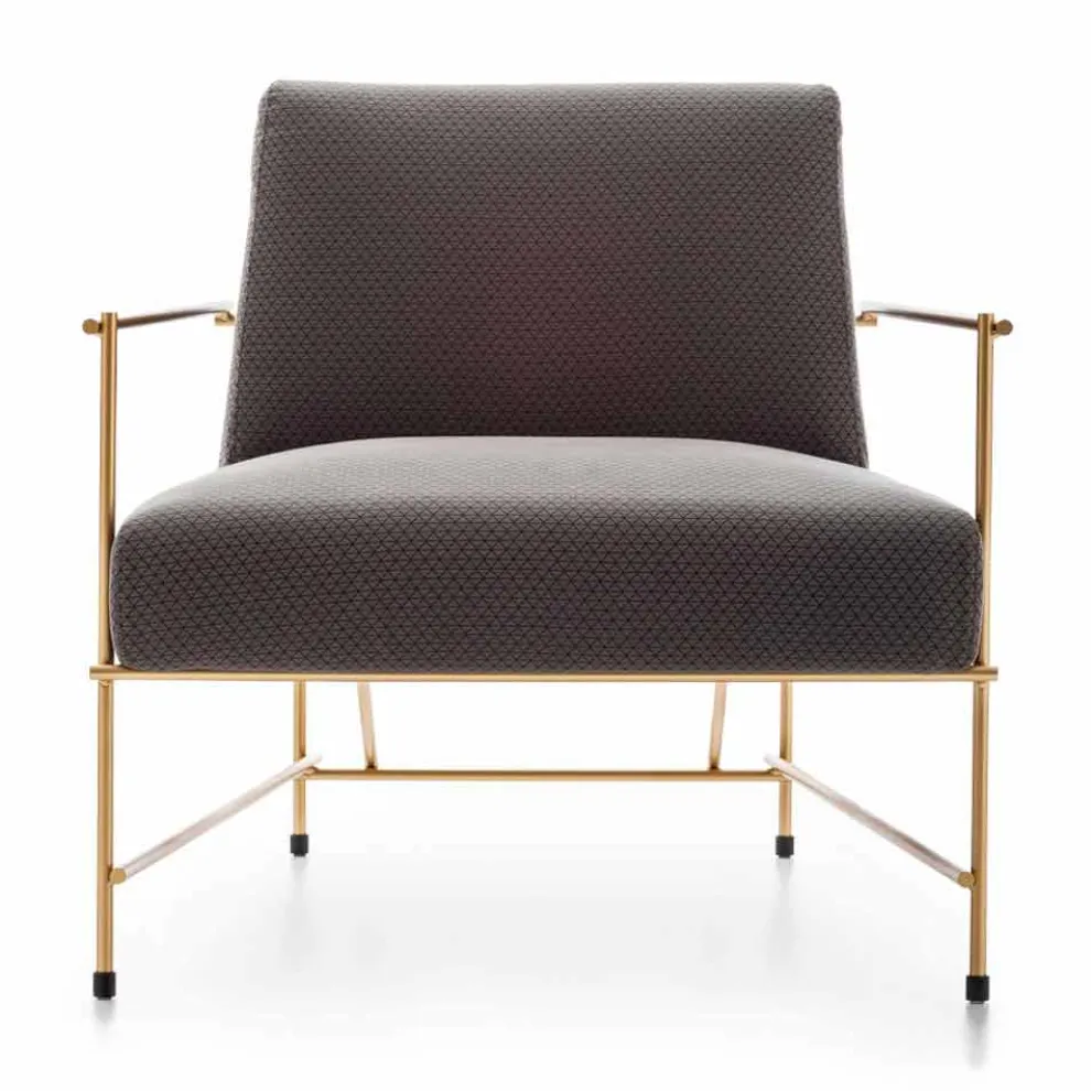 Stoff Wohnzimmer Sessel mit Metallstruktur Made in Italy - Manila