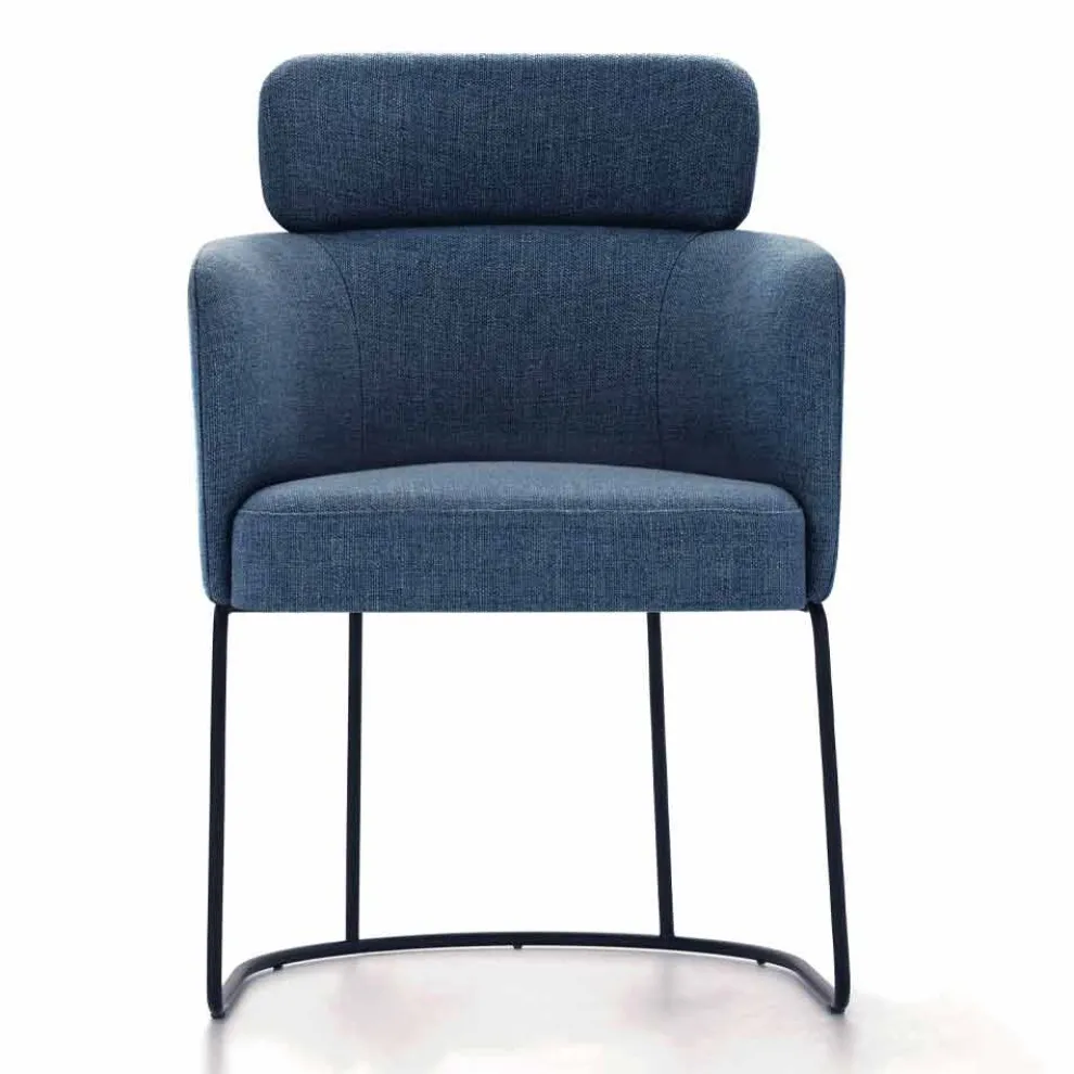 Stoffstuhl mit luxuriöser schwarzer Metallstruktur Made in Italy - Cocoa