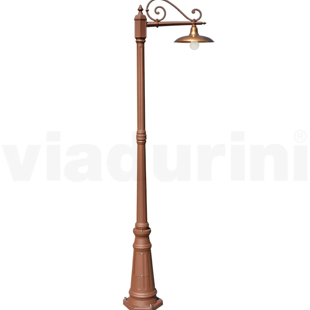 Straßenlampe im Vintage-Stil aus Corten-Aluminium und Messing, hergestellt in Italien – Adela