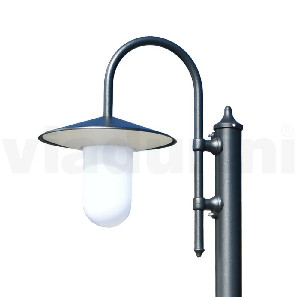 Straßenlaterne im Vintage-Stil aus anthrazitgrauem Aluminium, hergestellt in Italien – Belen