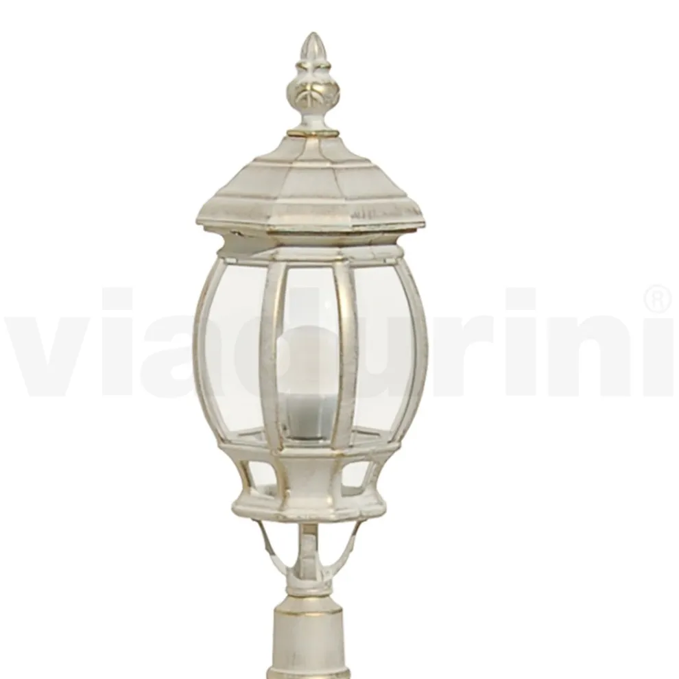 Straßenlaterne im Vintage-Stil aus weißem Aluminium, hergestellt in Italien – Dodo