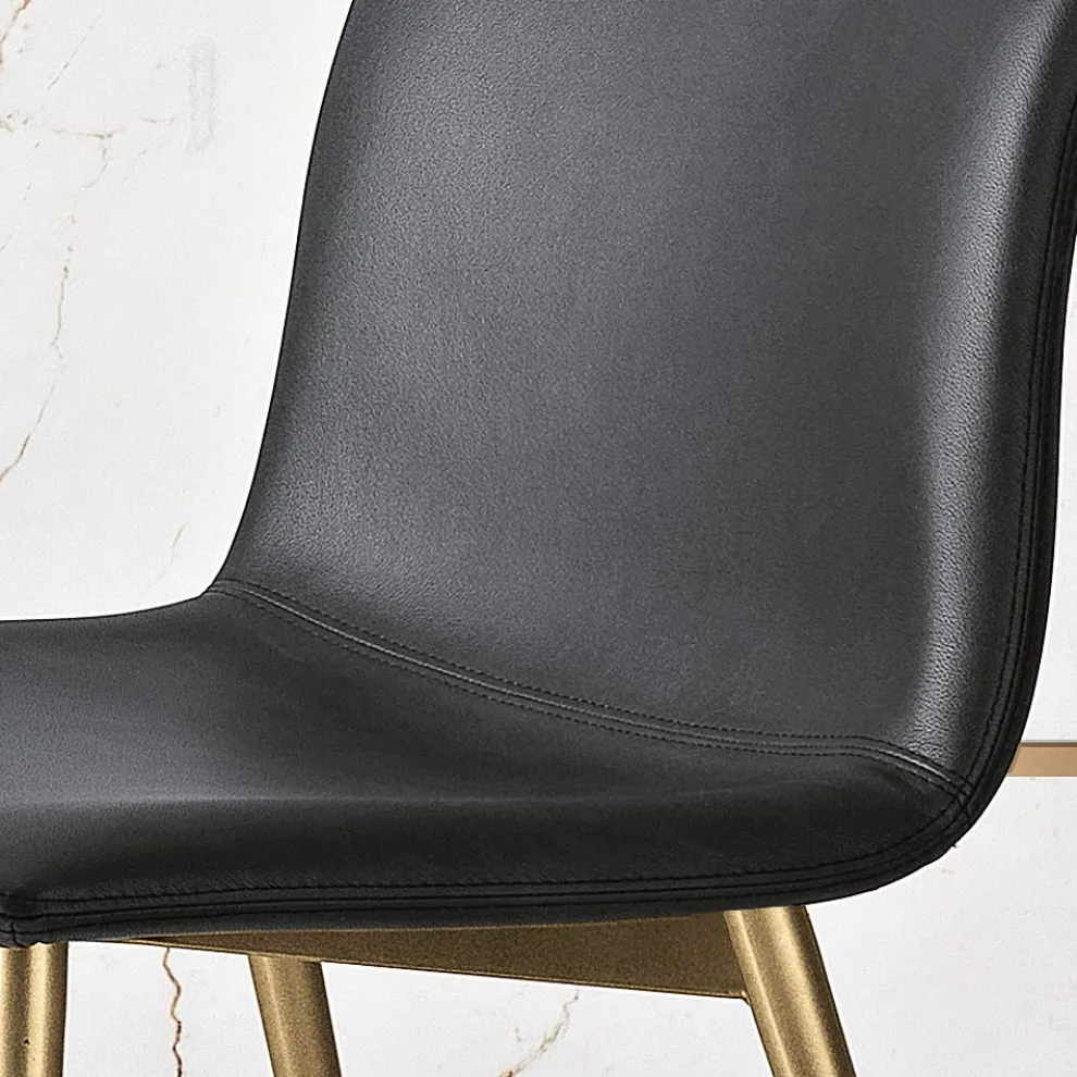 Stuhl aus Faserstoff in Lederoptik und Metallbeinen Made in Italy - Amane