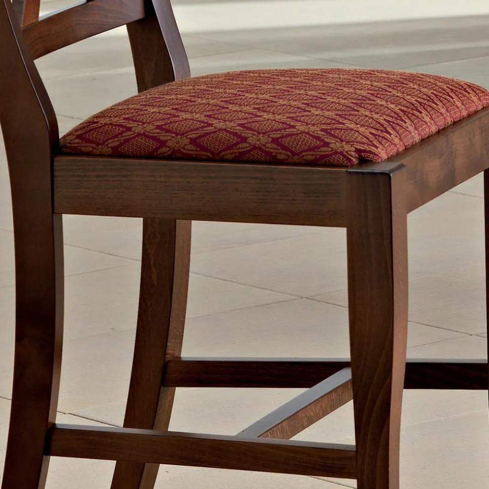 Stuhl aus Holz und Stoff Klassisches Design mit gekreuzter Rückenlehne - Debussy