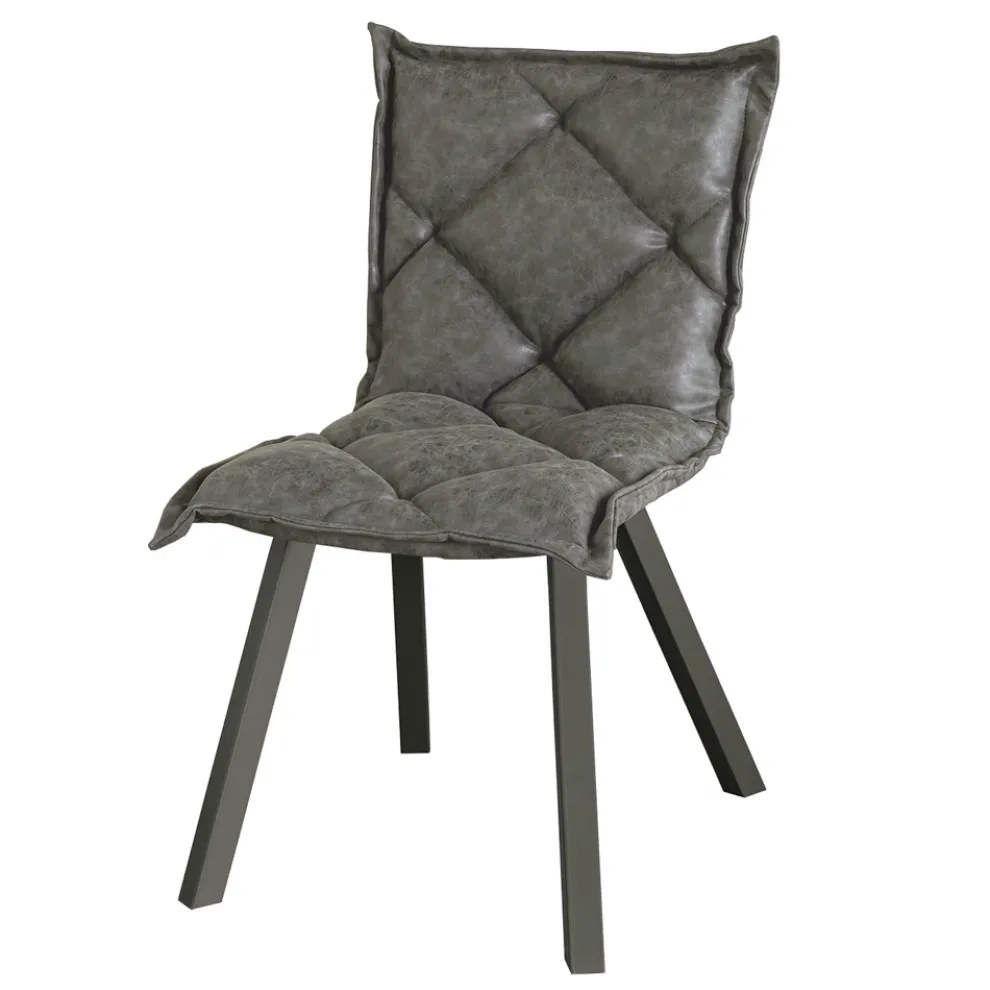 Stuhl aus lackiertem Metall und Sitzfläche aus Soft Vintage Made in Italy - Thani