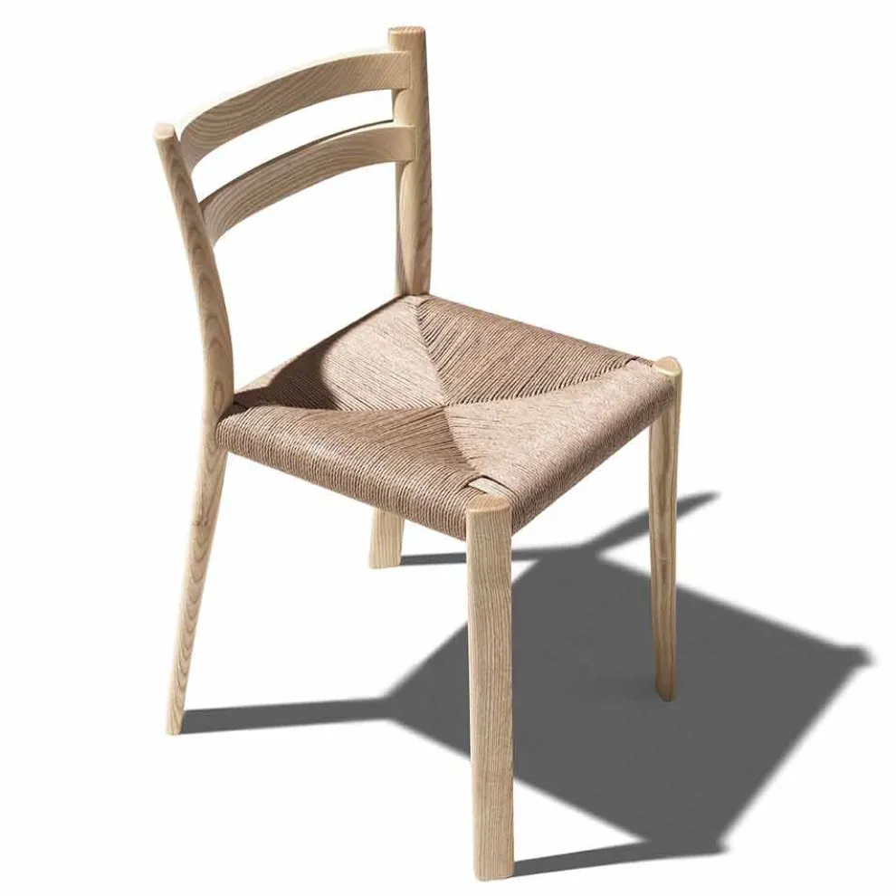 Stuhl aus massiver Esche mit handgewebtem Sitz Made in Italy - Buri