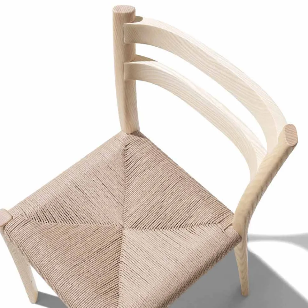 Stuhl aus massiver Esche mit handgewebtem Sitz Made in Italy - Buri