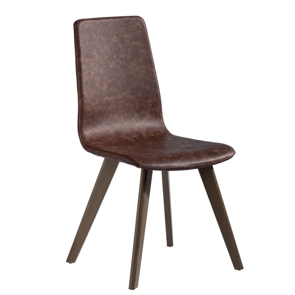 Stuhl aus Monocoque-Buche und regeneriertem Leder, hergestellt in Italien – Jayden