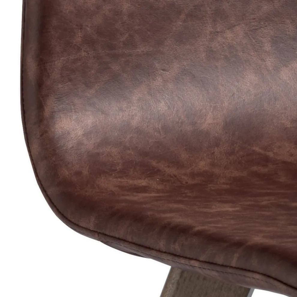 Stuhl aus Monocoque-Buche und regeneriertem Leder, hergestellt in Italien – Jayden