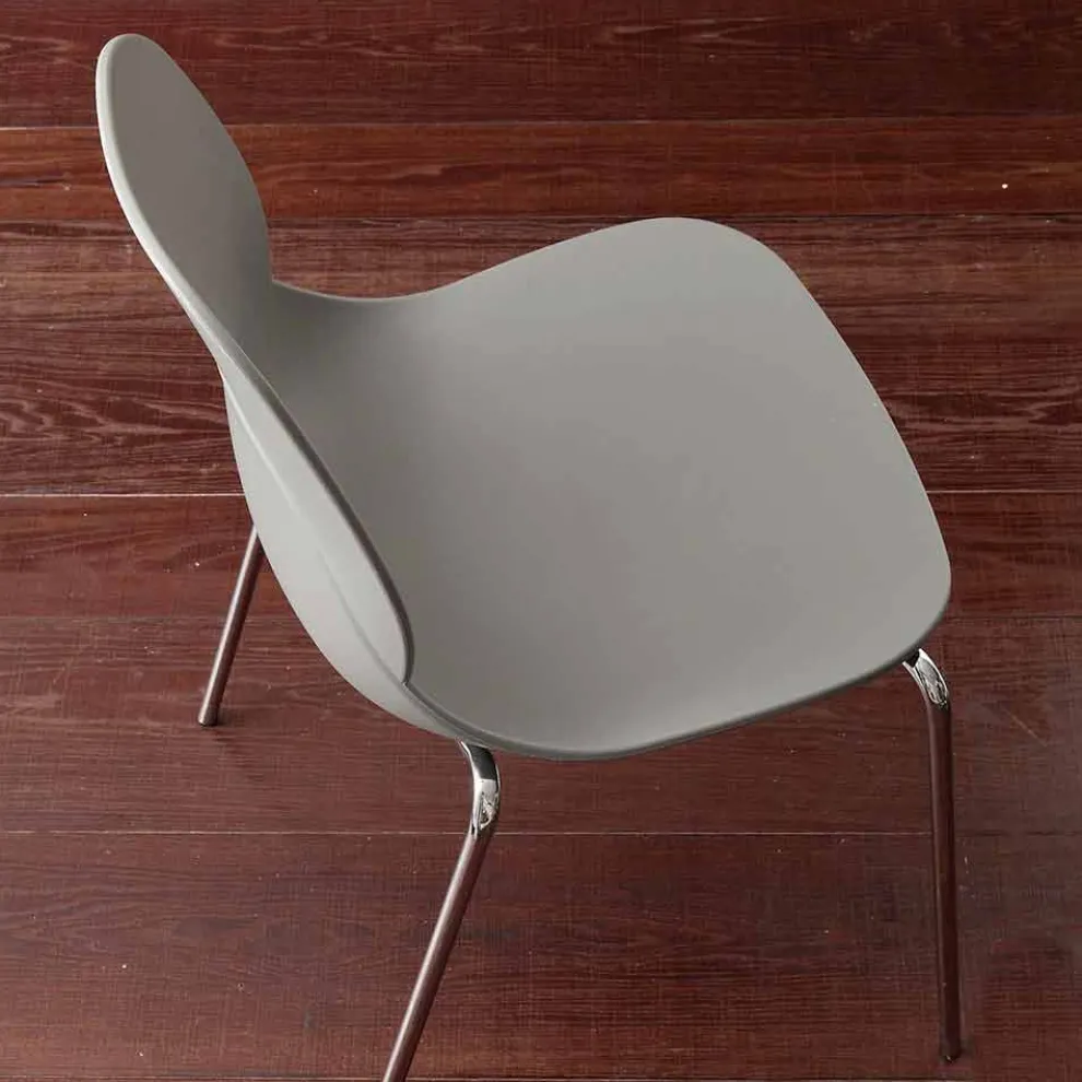 Stuhl aus Polypropylen mit verchromten Beinen Liceta