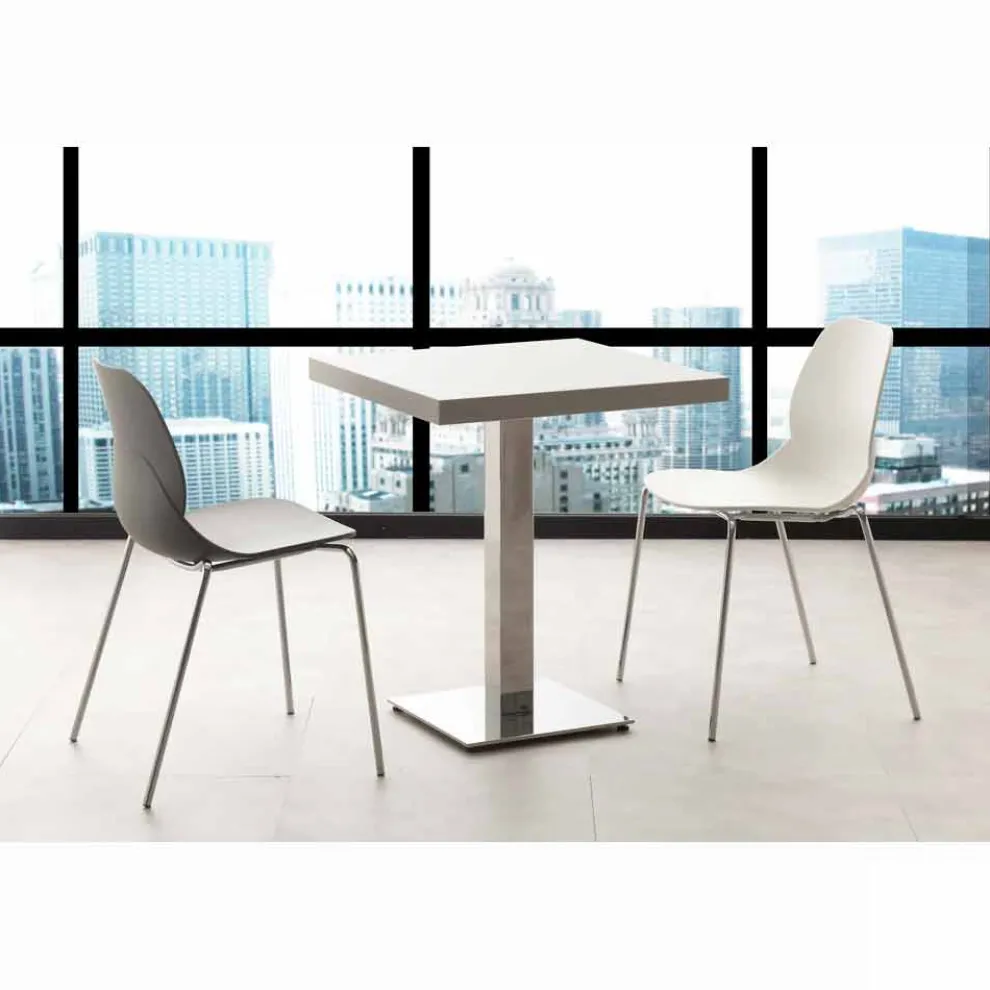 Stuhl aus Polypropylen mit verchromten Beinen Liceta