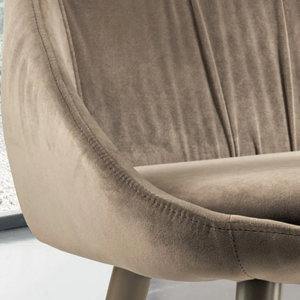 Stuhl aus Samt und RAL-lackiertem Stahl, hergestellt in Italien, 4 Stück – Mariapina