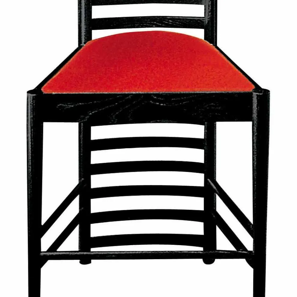 Stuhl aus schwarz lackierter Esche mit Sitz aus Baumwolle Made in Italy - Merapio