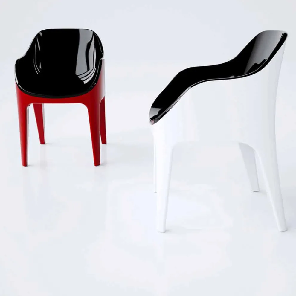 Stuhl aus Solid Surface® in modernem Design Pointer Made in Italy