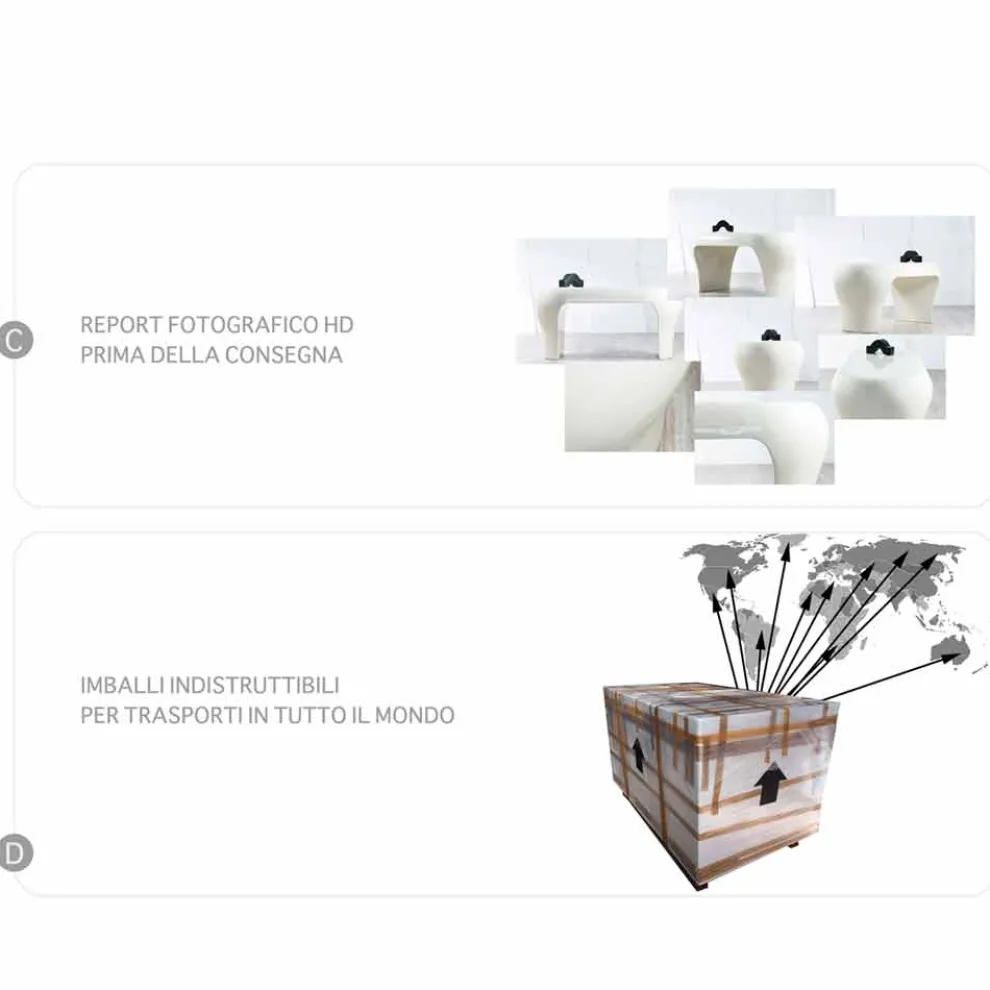 Stuhl aus Solid Surface® in modernem Design Pointer Made in Italy