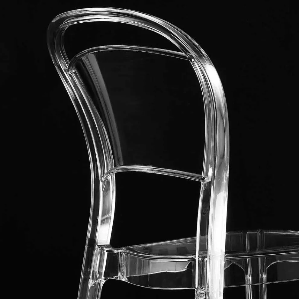 Stuhl aus transparentem Polycarbonat, modernes Design - Yanis
