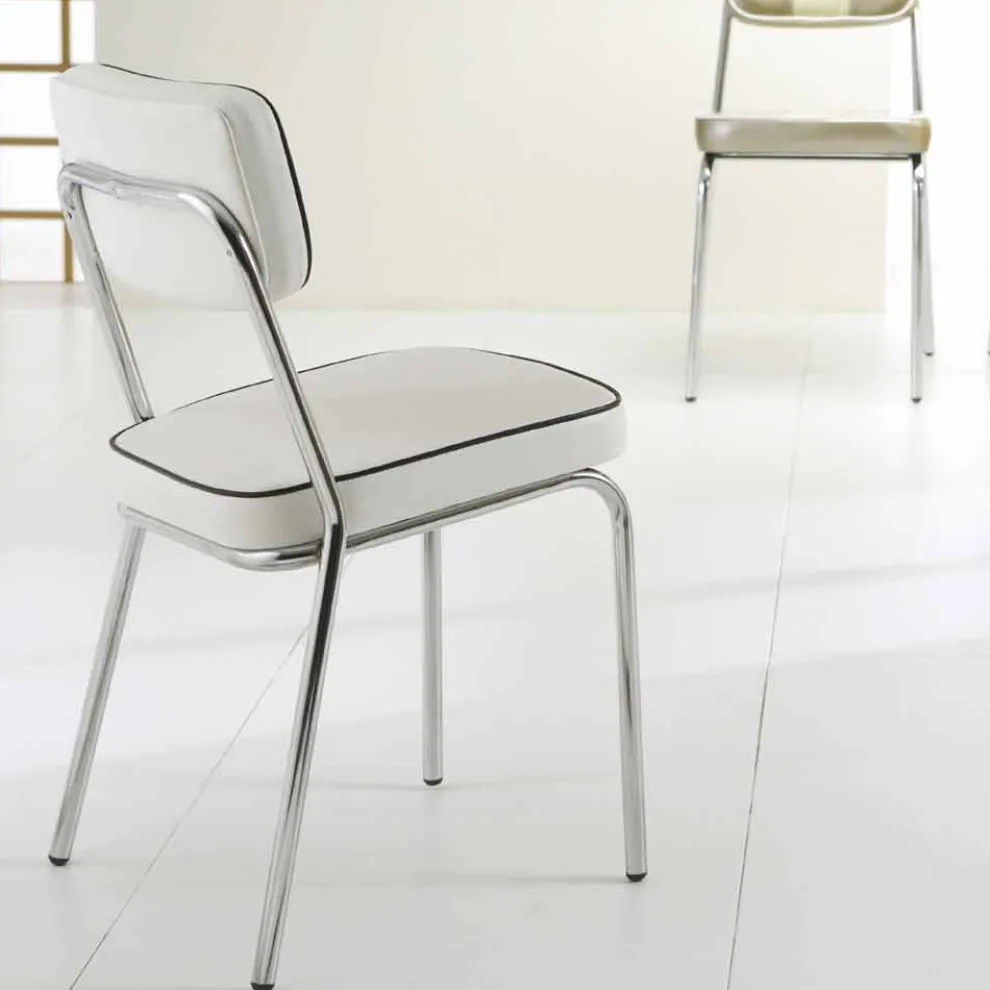 Stuhl im 50er Jahre Stil aus Kunstleder Graffiti Unica