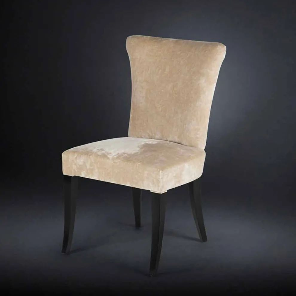 Stuhl im 2er Set im Belle Epoque Stil gepolstert Ecru Dita