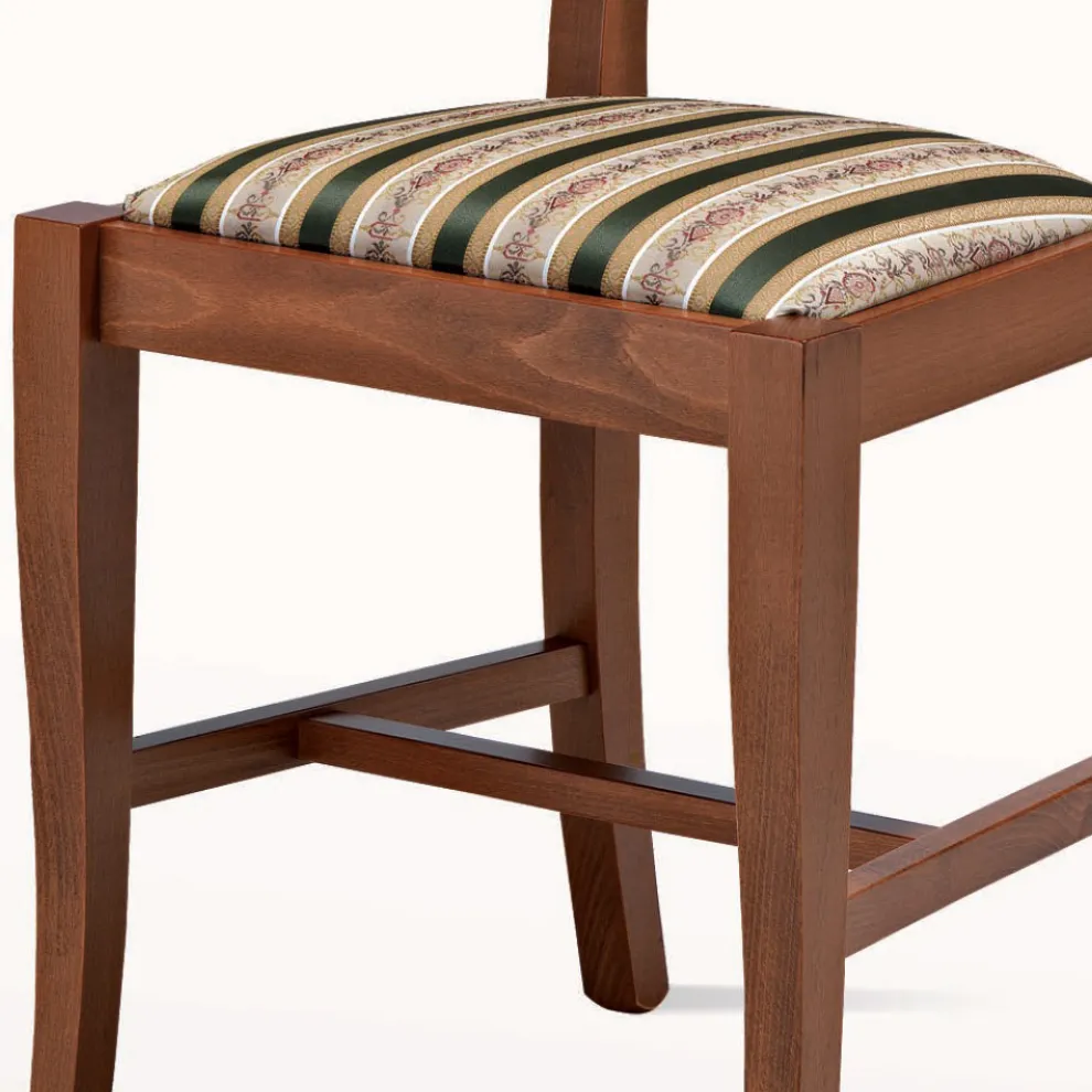 Stuhl im klassischen Design aus Holz und Sitz aus Stoff Made in Italy - Dorina