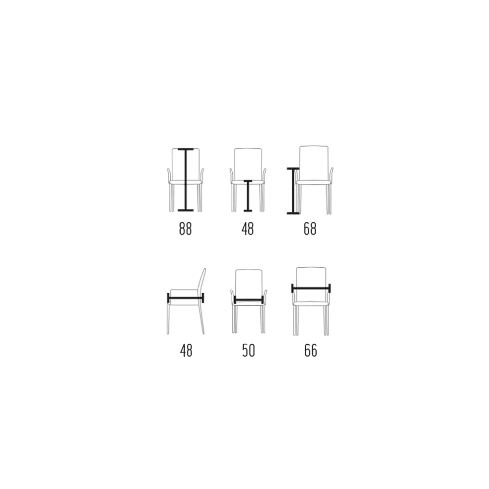 Stuhl mit Armlehnen, gepolstert mit elfenbeinfarbenem Leder, hergestellt in Italien – Schale