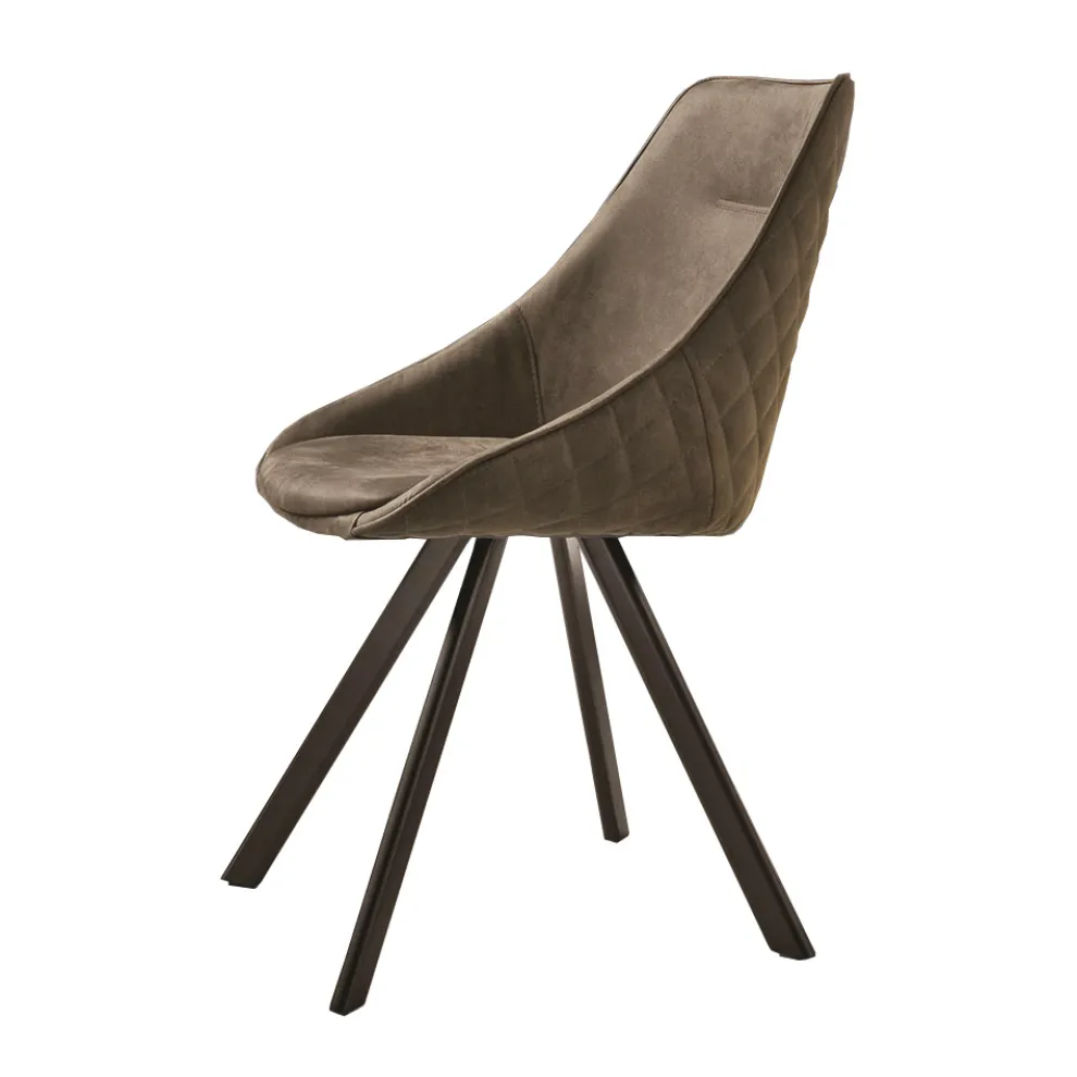 Stuhl mit lackierter Metallstruktur und weichem Vintage-Sitz Made in Italy - Thani