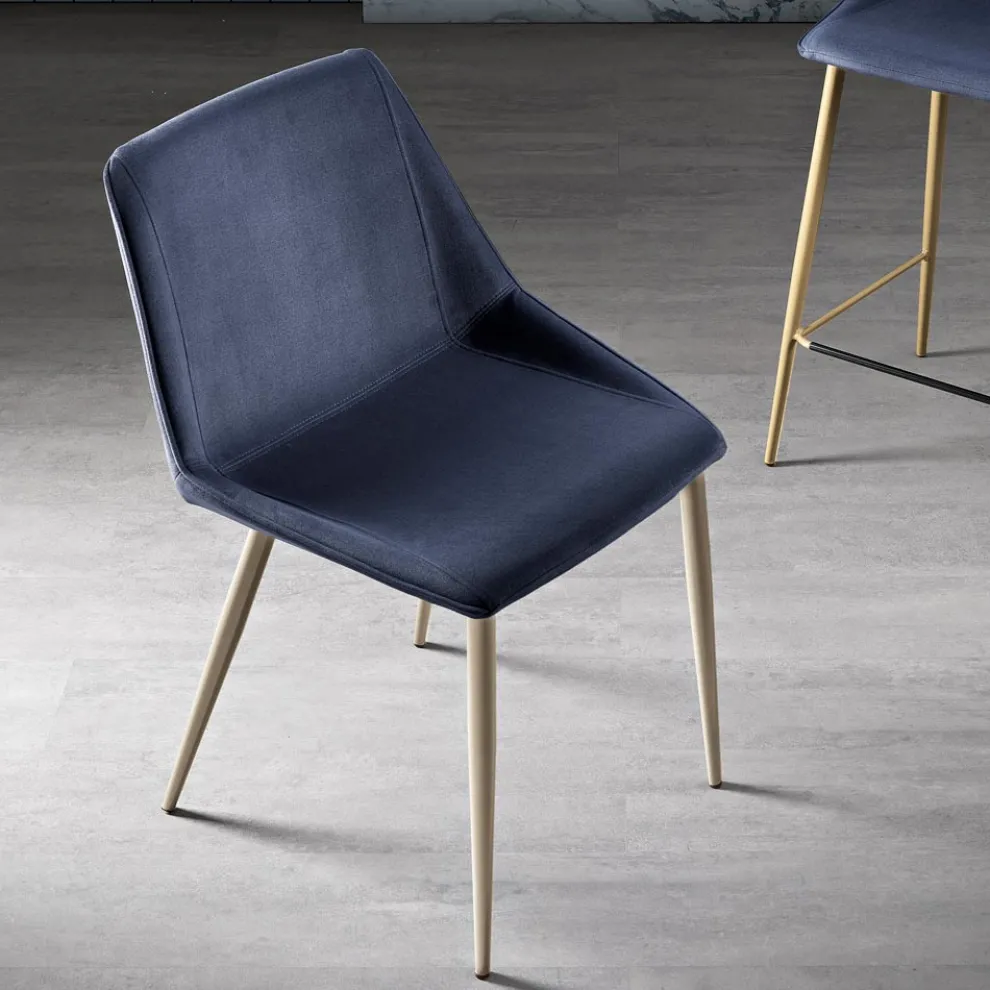 Stuhl mit Metallbeinen und Monocoque-Stoffsitz Made in Italy - Hinata