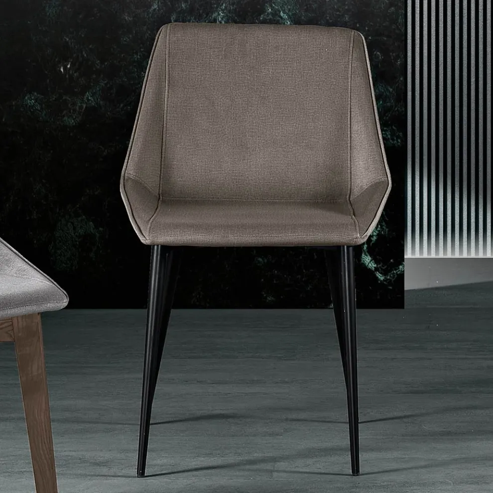 Stuhl mit Metallbeinen und Monocoque-Stoffsitz Made in Italy - Hinata