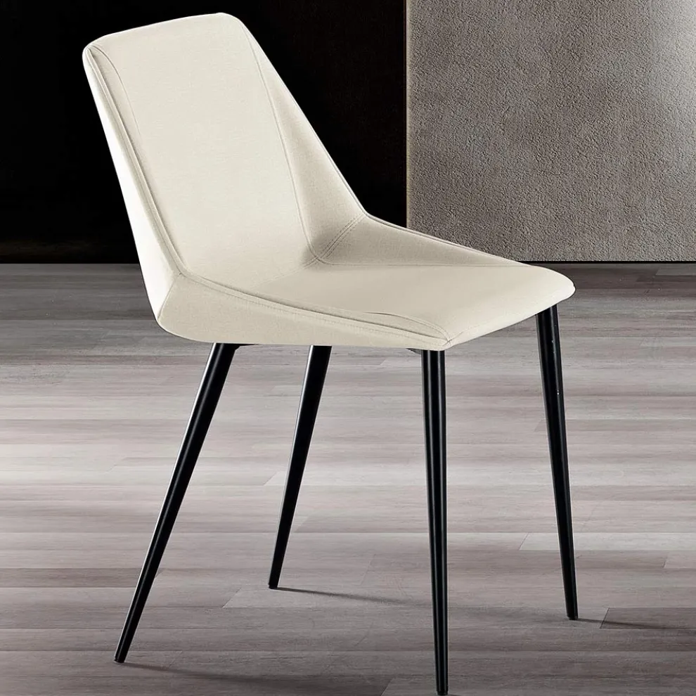 Stuhl mit Metallbeinen und Monocoque-Stoffsitz Made in Italy - Hinata