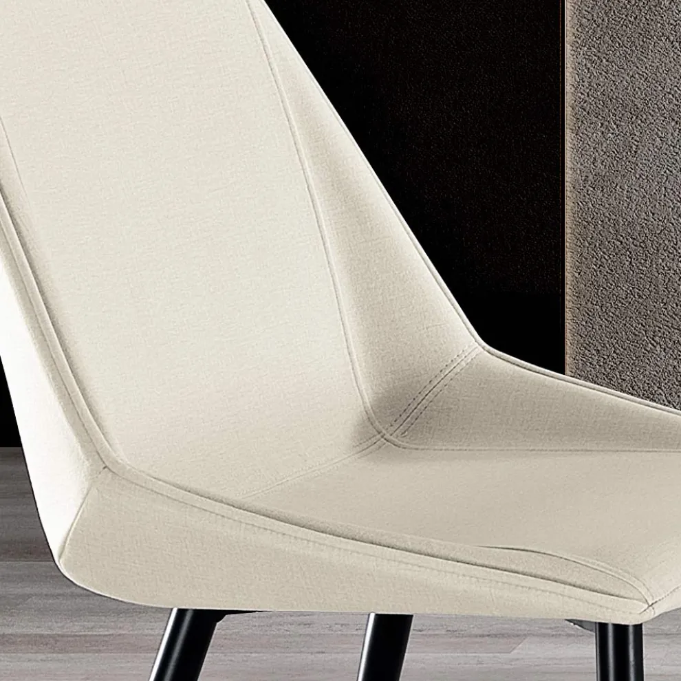 Stuhl mit Metallbeinen und Monocoque-Stoffsitz Made in Italy - Hinata