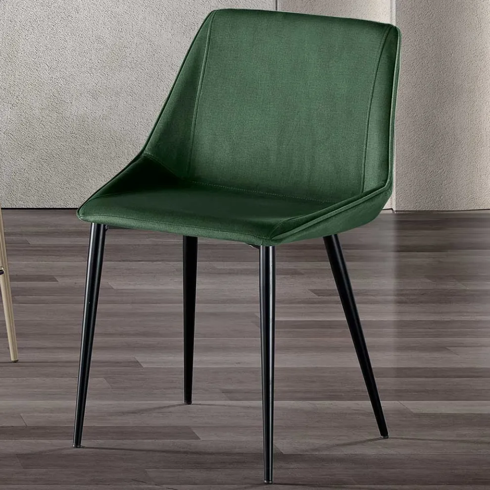 Stuhl mit Metallbeinen und Monocoque-Stoffsitz Made in Italy - Hinata