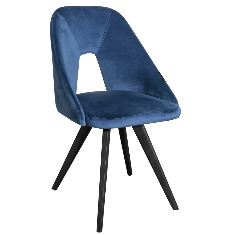 Stuhl mit Metallstruktur und Samtsitz Made in Italy - Mathias