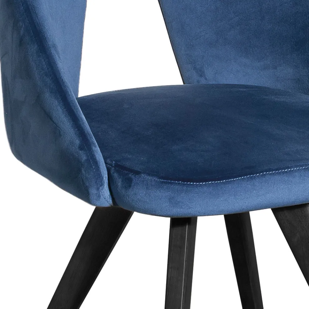 Stuhl mit Metallstruktur und Samtsitz Made in Italy - Mathias