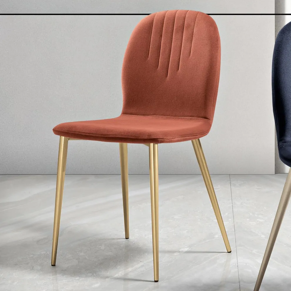 Stuhl mit Monocoque-Stoffsitz und konischen Beinen Made in Italy - Nezoku