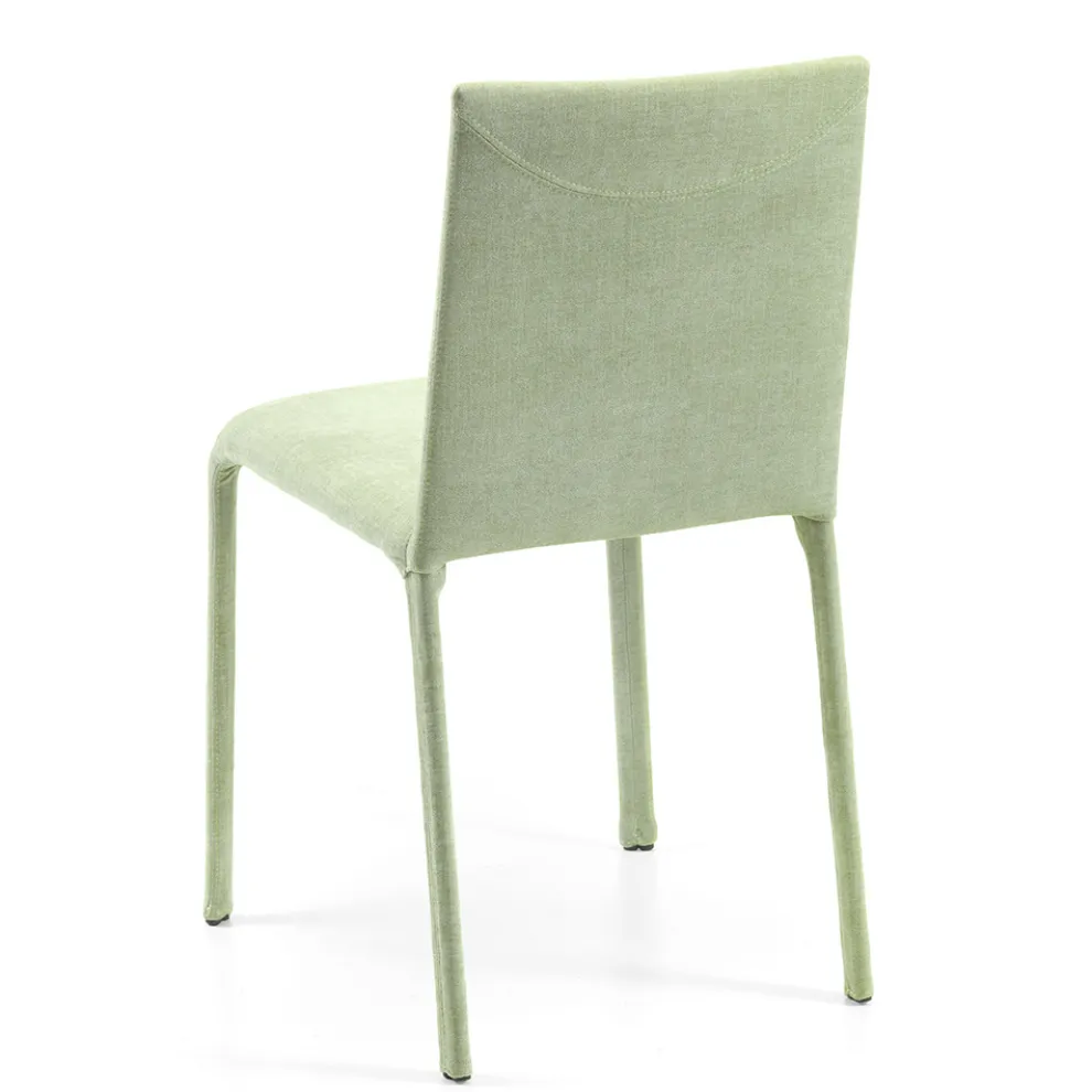 Stuhl mit niedriger Rückenlehne aus grünem Stoff, hergestellt in Italien – Laterne