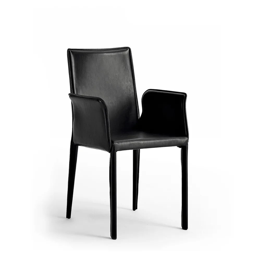 Stuhl mit Stahlkonstruktion aus Leder - Modernes Design Jolie