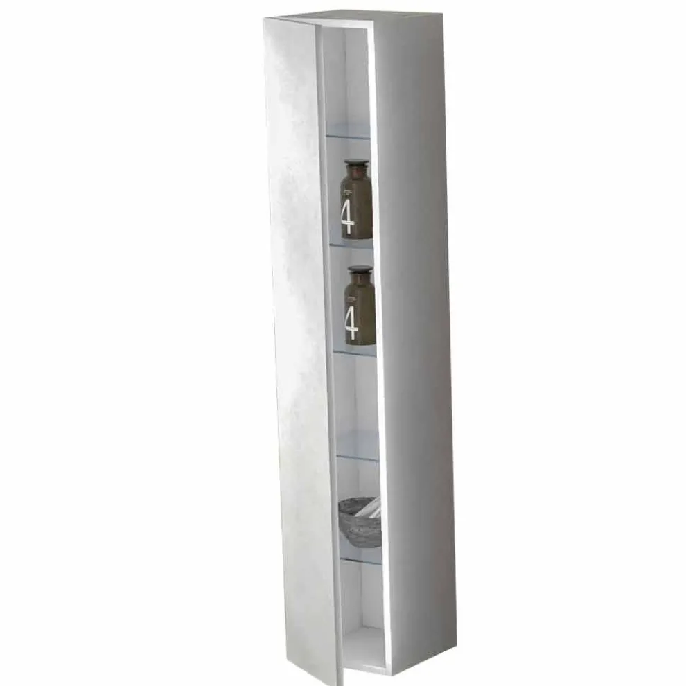 Säule Badezimmermöbel 6 Regale mit Tür in 4 Ausführungen - Antanta