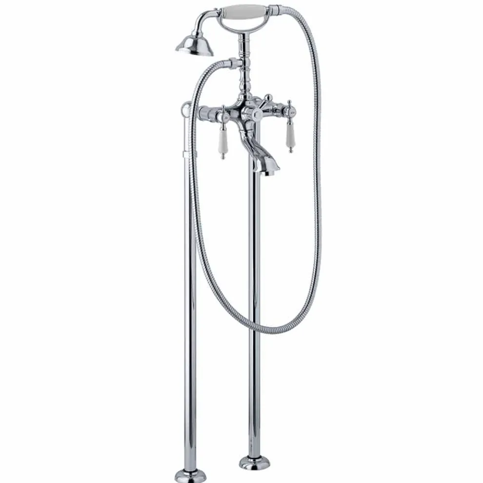 Säulenmischer für Badewanne mit Dusche aus Messing Made in Italy - Shelly