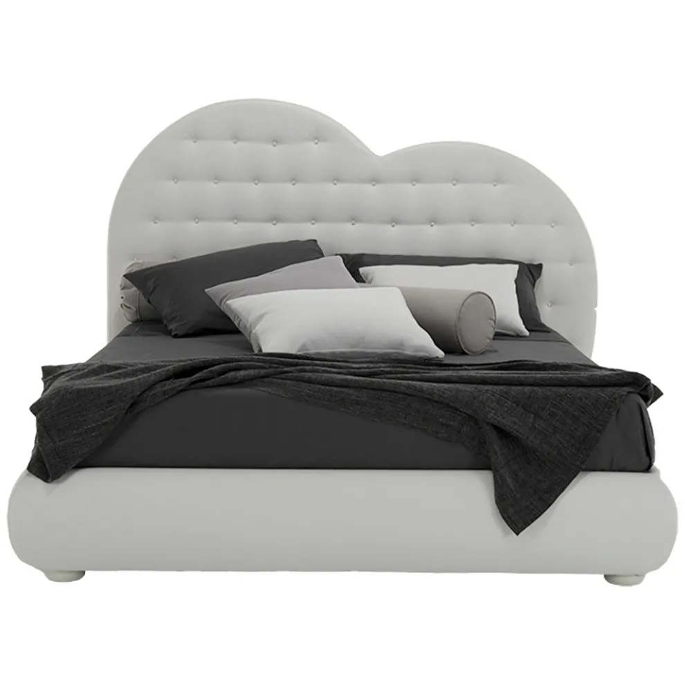 Luxus-Doppelbett mit Box und Swarovski Made in Italy - Herz