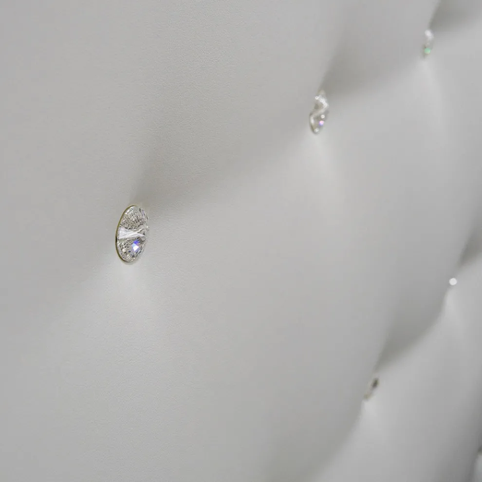 Luxus-Doppelbett mit Box und Swarovski Made in Italy - Herz