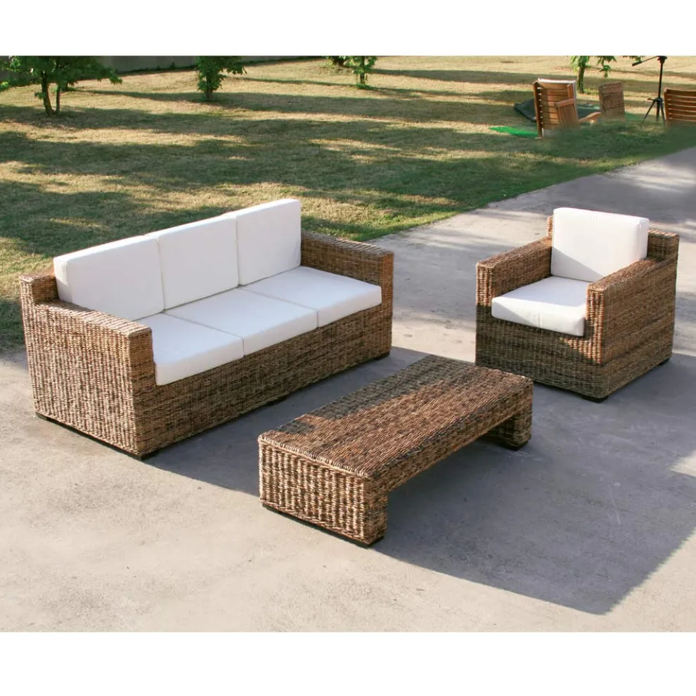 Garten-Couchtisch mit natürlicher Bananenflechtstruktur - Dish