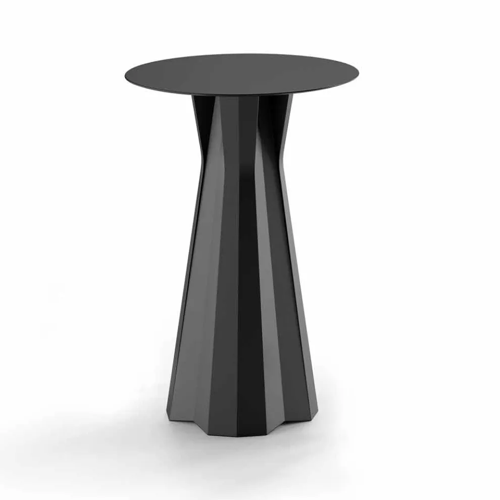 Hoch Polyethylentisch mit runder Hpl-Platte Made in Italy - Tinuccia