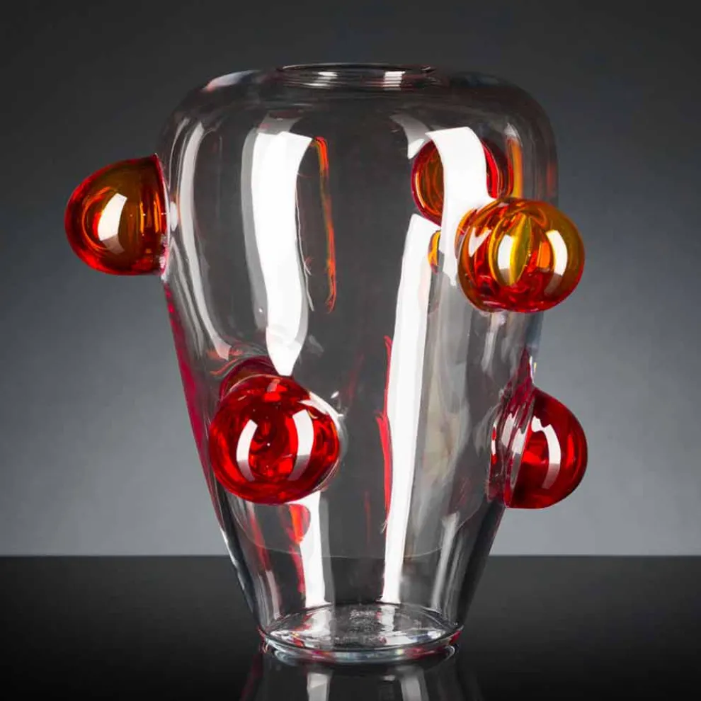 Dekorative Innenvase aus mundgeblasenem Muranoglas Made in Italy - Rovigo