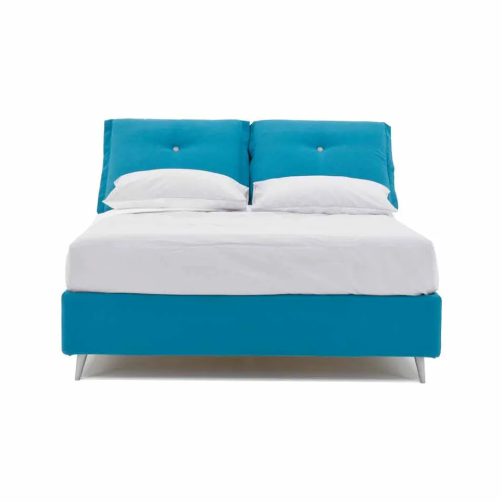 Doppelbett mit Behälter aus Stoff Made in Italy - Renato