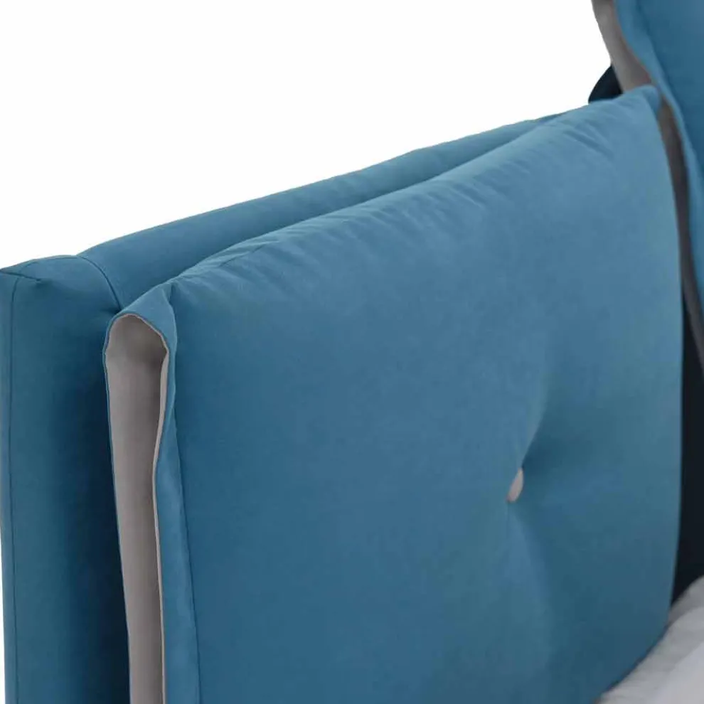 Doppelbett mit Behälter aus Stoff Made in Italy - Renato