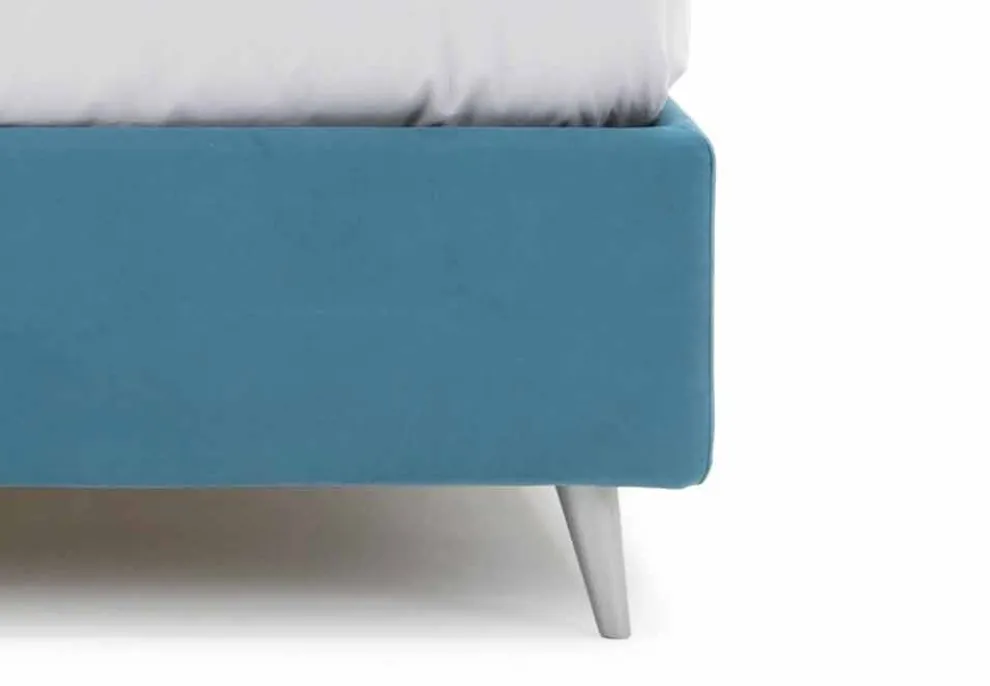Doppelbett mit Behälter aus Stoff Made in Italy - Renato