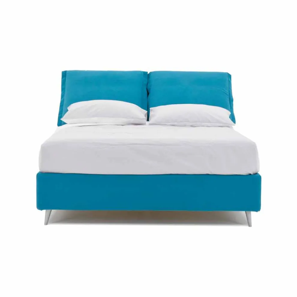 Doppelbett mit Behälter aus Stoff Made in Italy - Renato