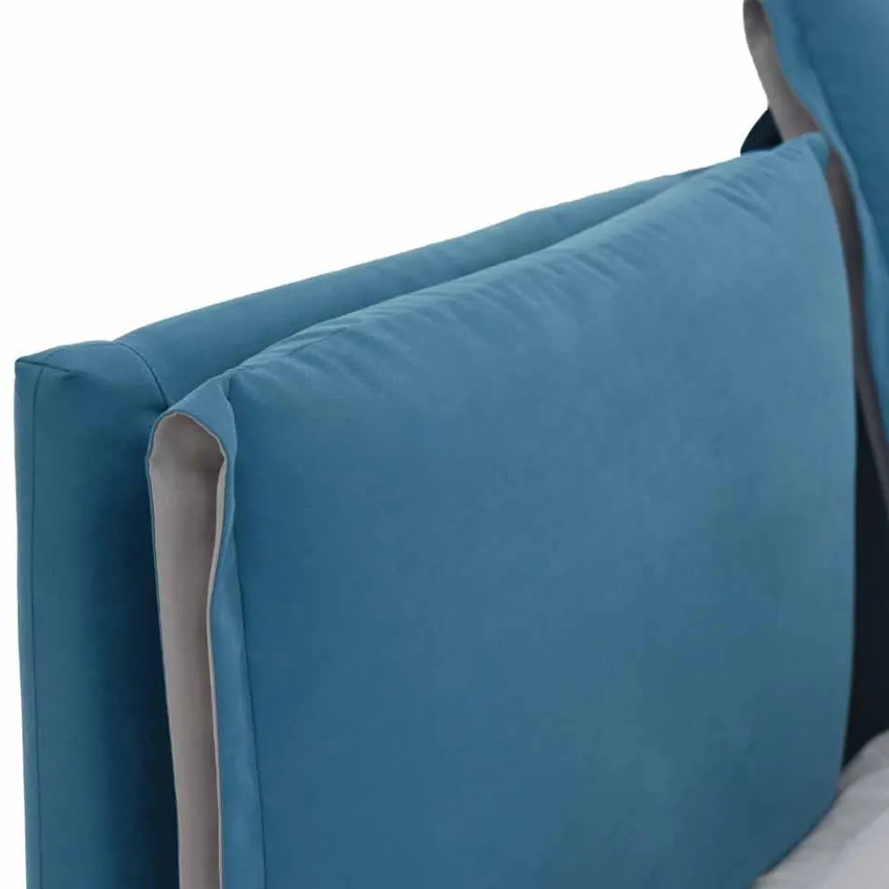 Doppelbett mit Behälter aus Stoff Made in Italy - Renato