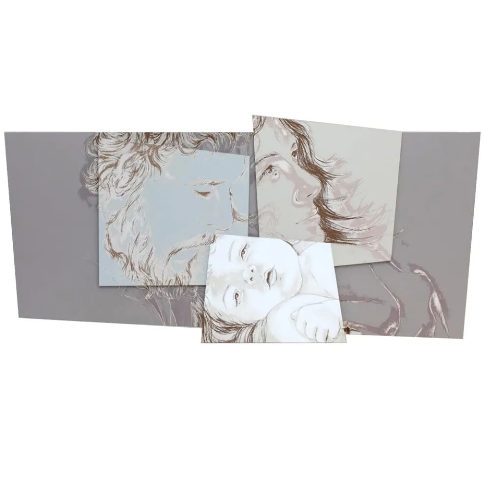 Tafel mit der Familie Bethlehem, hergestellt in Laser, hergestellt in Italien – Paola