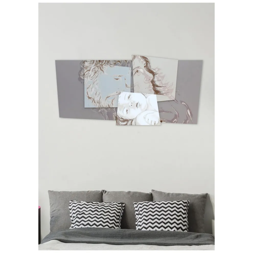 Tafel mit der Familie Bethlehem, hergestellt in Laser, hergestellt in Italien – Paola