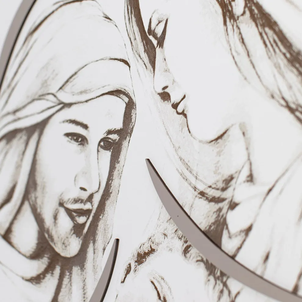 Tafel mit der lasergravierten Familie Made in Italy – Micky